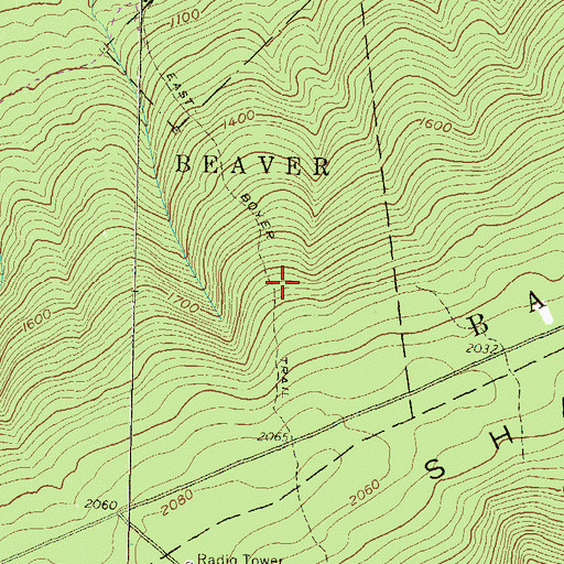 Topographic Map of East Boyer Trail, PA
