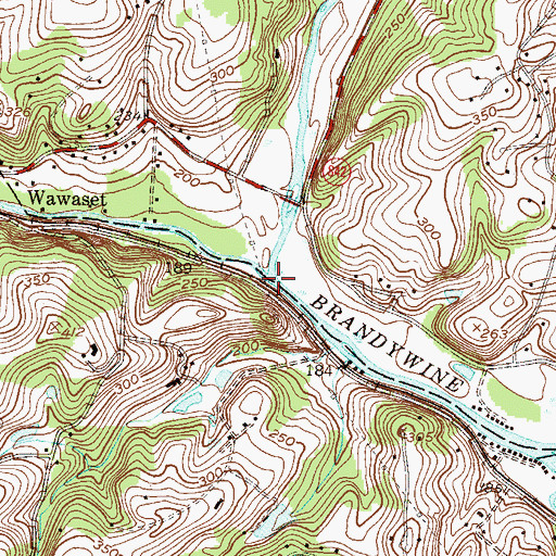 Topographic Map of East Branch Brandywine Creek, PA