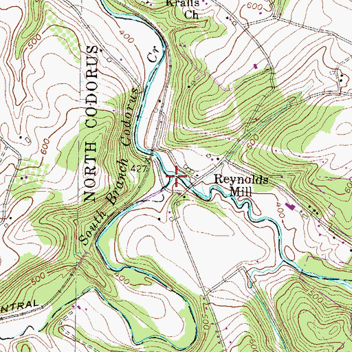 Topographic Map of East Branch Codorus Creek, PA