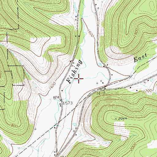 Topographic Map of East Branch Fishing Creek, PA