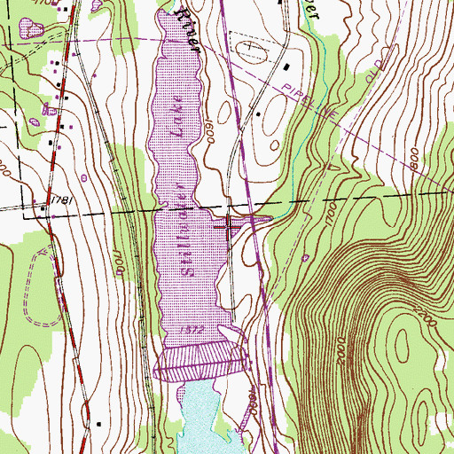 Topographic Map of East Branch Lackawanna River, PA