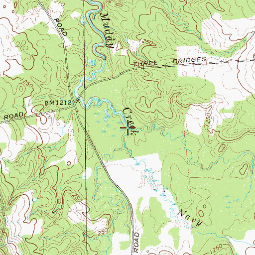 Topographic Map of East Branch Muddy Creek, PA