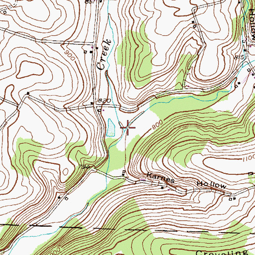 Topographic Map of East Branch Raven Creek, PA