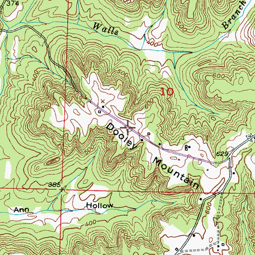 Topographic Map of Dooley Mountain, AL