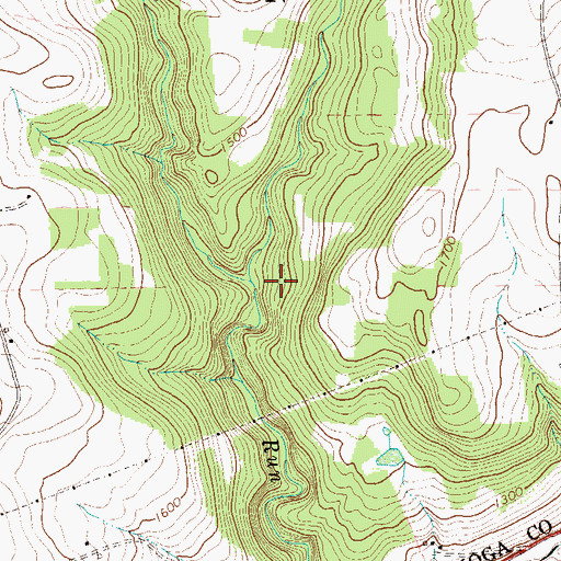 Topographic Map of East Branch Sugar Works Run, PA
