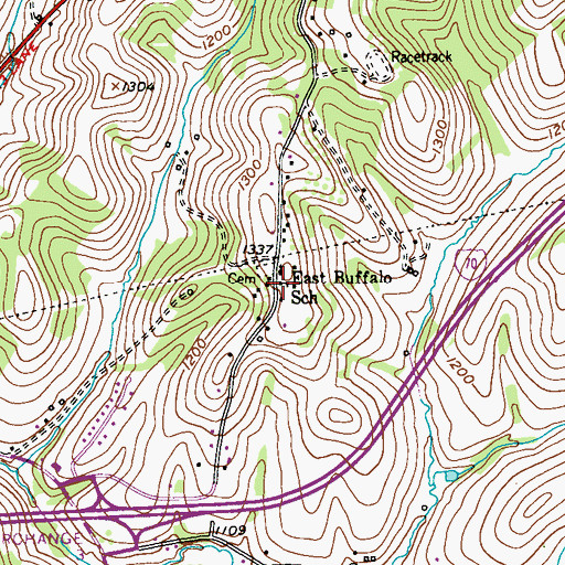 Topographic Map of East Buffalo School, PA