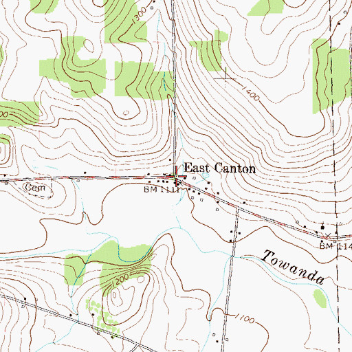 Topographic Map of East Canton, PA