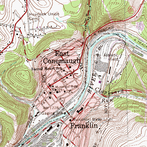 Topographic Map of East Conemaugh, PA