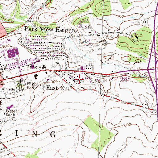 Topographic Map of East End, PA