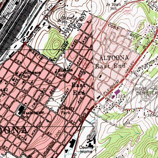 Topographic Map of East End, PA