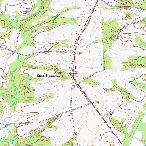 Topographic Map of East Hanover Church, PA
