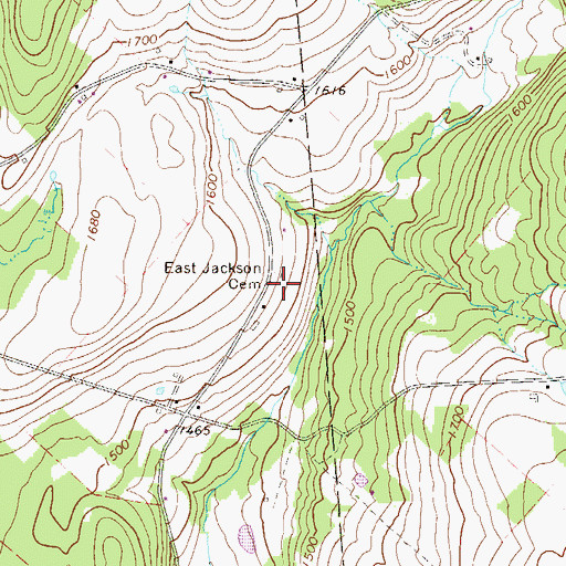 Topographic Map of East Jackson Cemetery, PA