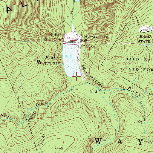 Topographic Map of East Kammerdiner Run, PA