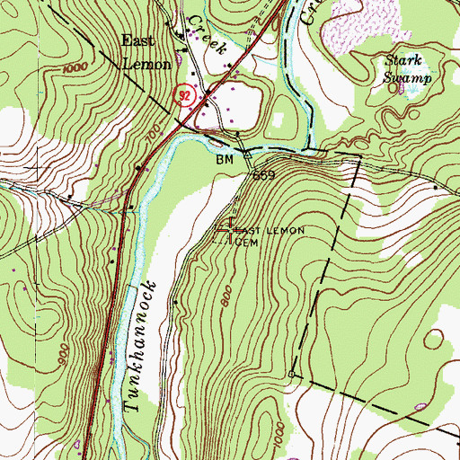 Topographic Map of East Lemon Cemetery, PA