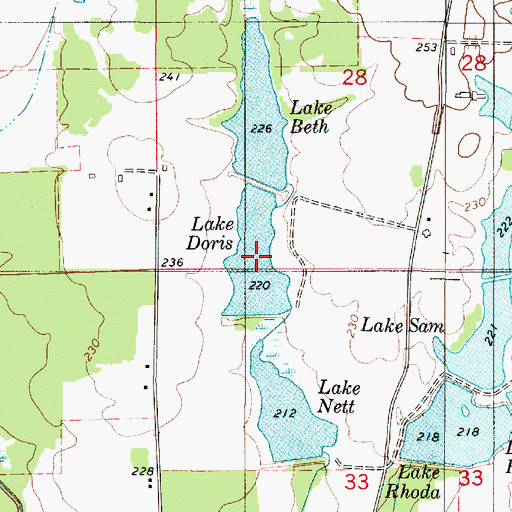 Topographic Map of Lake Doris, AL