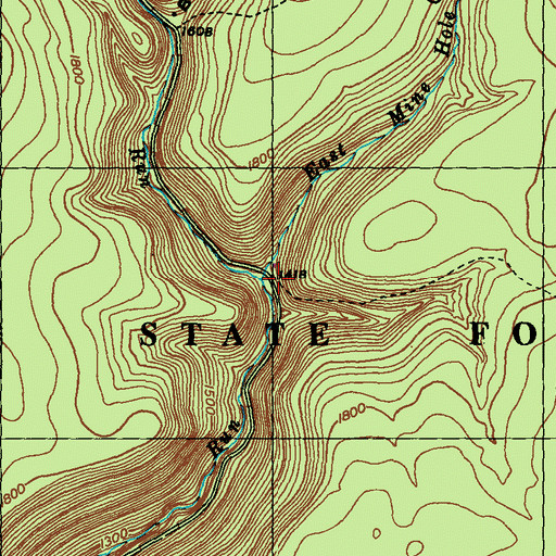 Topographic Map of East Mine Hole Run, PA