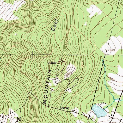 Topographic Map of East Mountain, PA