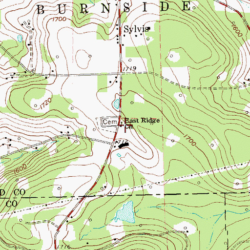 Topographic Map of East Ridge Church, PA