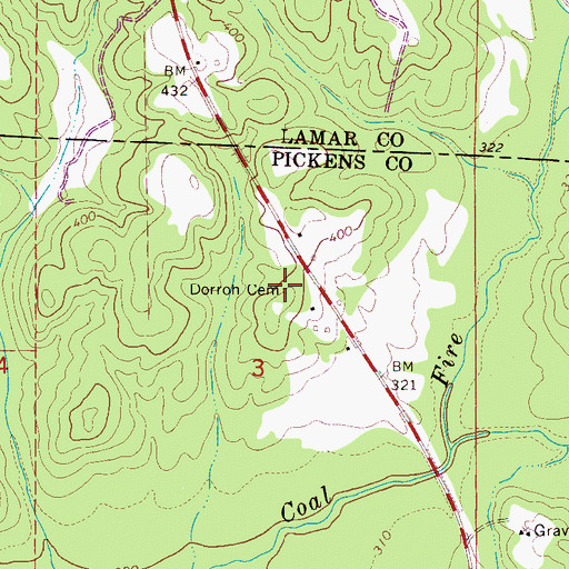 Topographic Map of Dorroh Cemetery, AL