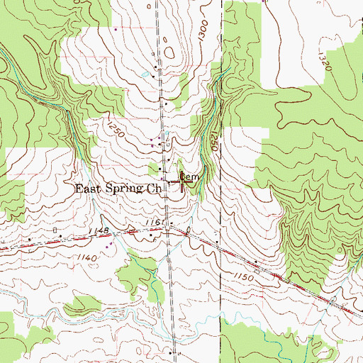 Topographic Map of East Spring Church, PA