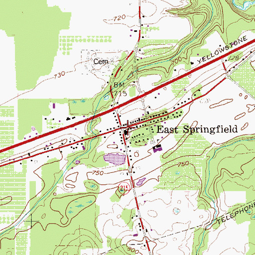 Topographic Map of East Springfield, PA