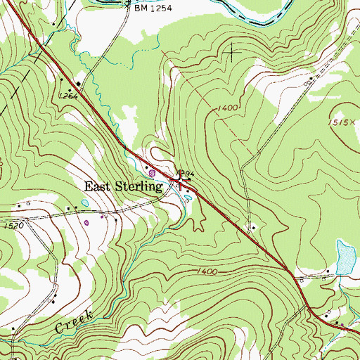 Topographic Map of East Sterling, PA