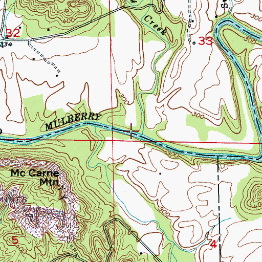 Topographic Map of Dorsey Creek, AL