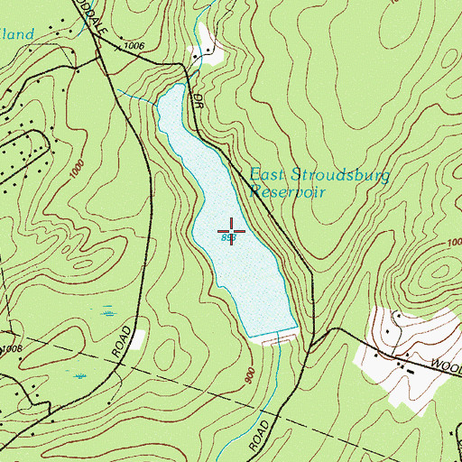 Topographic Map of East Stroudsburg Reservoir, PA