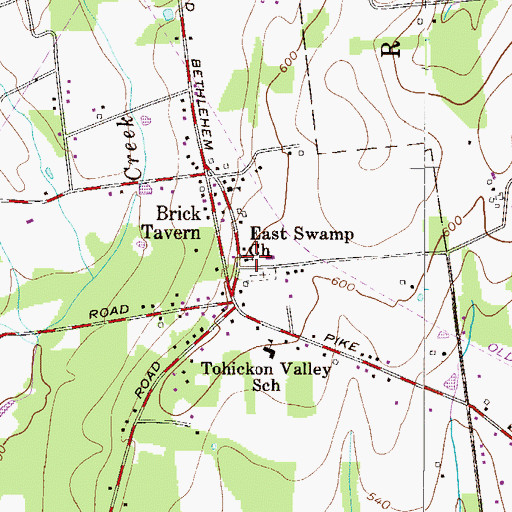 Topographic Map of East Swamp Church, PA