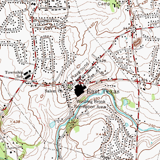 Topographic Map of East Texas, PA