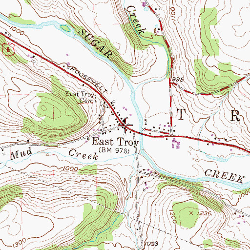 Topographic Map of East Troy, PA