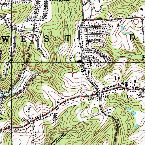 Topographic Map of East Union Church, PA