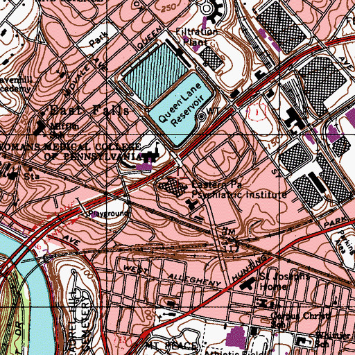 Topographic Map of Eastern Pennsylvania Psychiatric Institue, PA