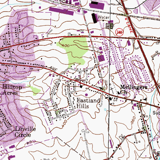 Topographic Map of Eastland Hills, PA