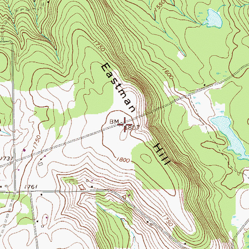 Topographic Map of Eastman Hill, PA