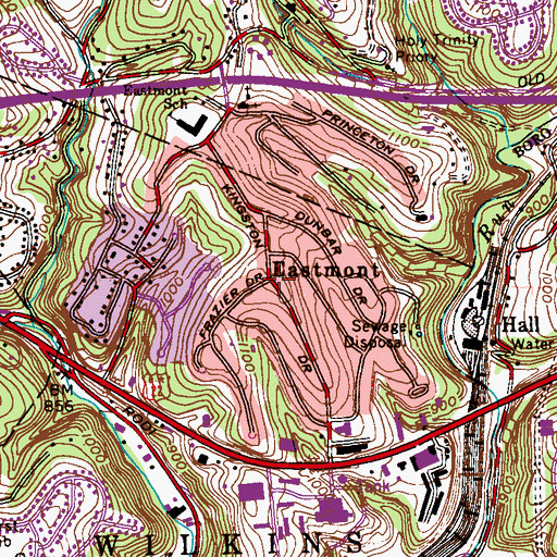 Topographic Map of Eastmont, PA