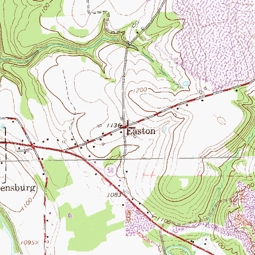 Topographic Map of Easton, PA