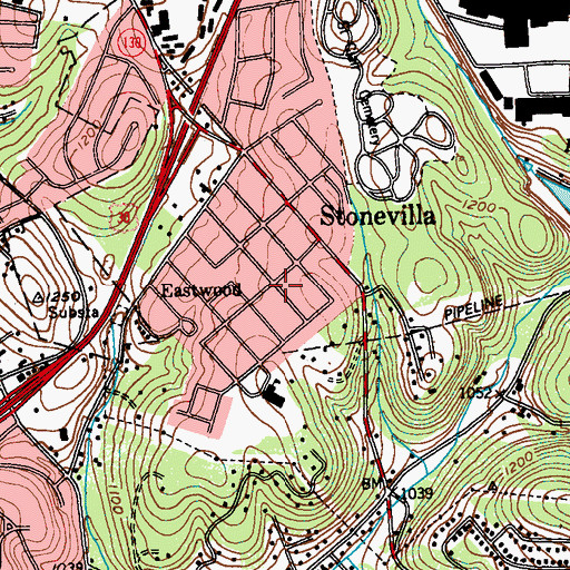 Topographic Map of Eastwood, PA