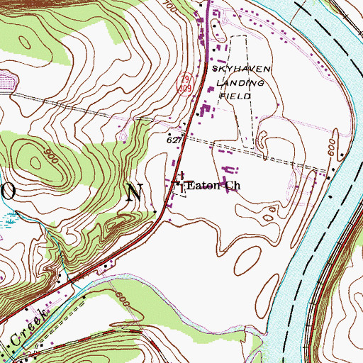 Topographic Map of Eaton Church, PA