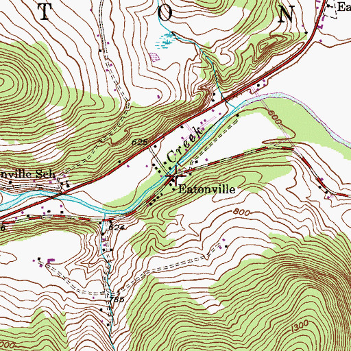 Topographic Map of Eatonville, PA