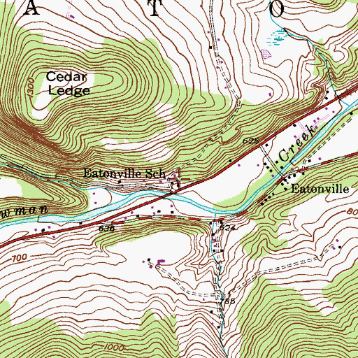 Topographic Map of Eatonville School, PA