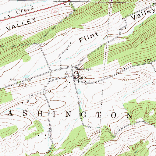 Topographic Map of Ebenezer Church, PA