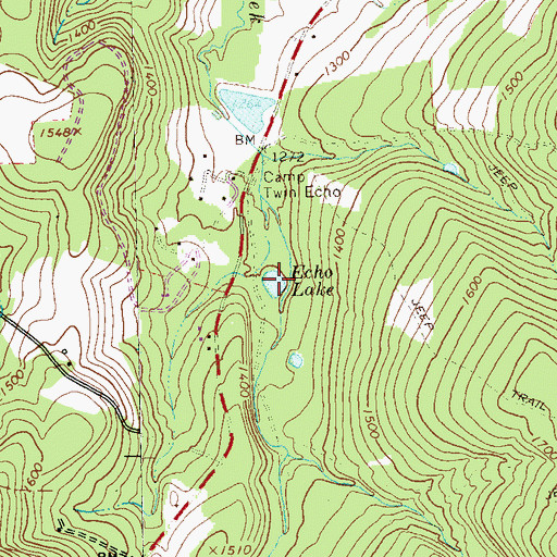 Topographic Map of Echo Lake, PA