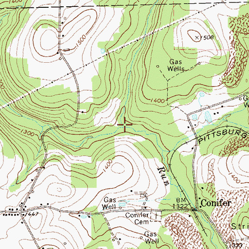 Topographic Map of Eckler Run, PA