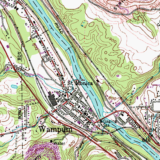 Topographic Map of Eckles Run, PA