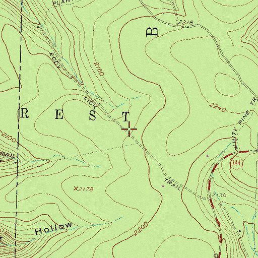 Topographic Map of Eddy Lick Trail, PA