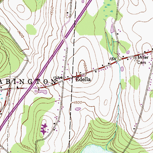 Topographic Map of Edella, PA