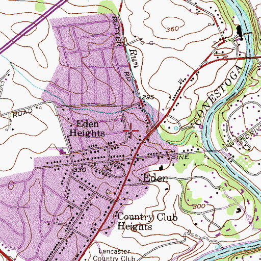 Topographic Map of Eden Heights, PA