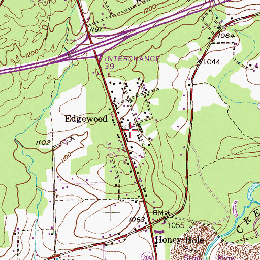 Topographic Map of Edgewood, PA