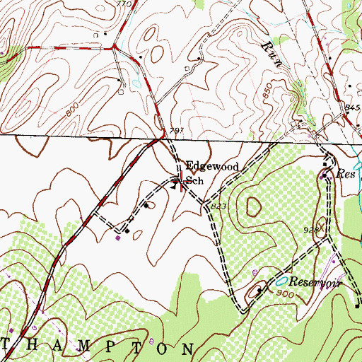 Topographic Map of Edgewood School, PA